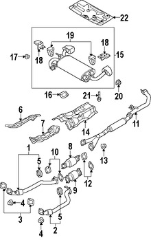 Foto de Tubo de Escape Intermedio Original para Hyundai Genesis Coupe 2013 2014 2015 2016 Marca HYUNDAI Nmero de Parte 286502M750