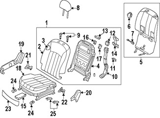 Foto de Panel lateral de Asiento Original para Hyundai Equus 2011 2012 2013 2014 2015 2016 Marca HYUNDAI Nmero de Parte 882833N000RY