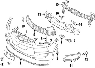 Foto de Soporte de la placa Original para Hyundai Veloster 2012 2013 2014 Marca HYUNDAI N�mero de Parte 865192V010
