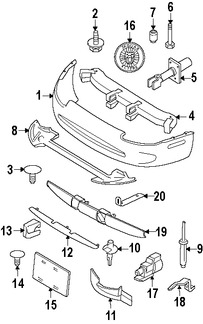 Foto de Barra de impacto de parachoque Original para Jaguar XK8 1997 1998 1999 2000 Jaguar XKR 2000 Marca JAGUAR Nmero de Parte HJA6460BD