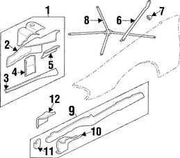 Foto de Protector del Guardafangos Original para Jaguar XK8 Jaguar XKR Marca JAGUAR N�mero de Parte FJG1990AA