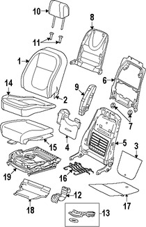 Foto de Almohadilla Calentadora de Asiento Original para Jaguar XF Jaguar XFR Jaguar XFR-S Marca JAGUAR Nmero de Parte C2Z4749