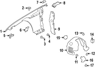 Foto de Guardafango Original para Jaguar XF 2016 2017 Marca JAGUAR N�mero de Parte XR858570