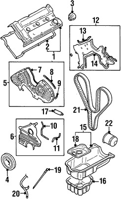 Foto de Cubierta de Correa del Tiempo Original para Hyundai Sonata Hyundai Tucson Hyundai Santa Fe Hyundai Tiburon Kia Optima Kia Sportage Marca KIA N�mero de Parte 2137037101