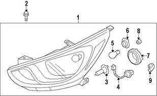 Foto de Bombilla de Faro Original para Hyundai  Kia Marca KIA Nmero de Parte 1864765009S