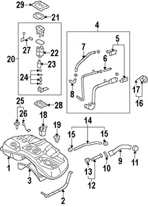 Foto de Soporte Tanque de Combustible Original para Hyundai Genesis Hyundai Equus Kia K900 Marca KIA N�mero de Parte 312103M000