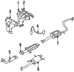 Foto de M�ltiple de Escape Original para Kia Sephia 1994 1995 Marca KIA N�mero de Parte MB67K13450A