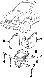 Foto de Mdulo de control de ABS Original para Kia Sportage 1998 1999 2000 2001 2002 Marca KIA Nmero de Parte 0K08A43783A