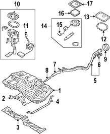 Foto de L�nea de Combustible Original para Kia Sportage 2005 2006 2007 2008 2009 2010 Marca KIA N�mero de Parte 311302E350