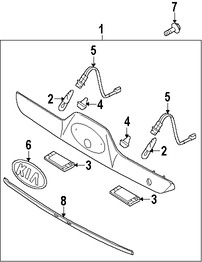 Foto de Lente de lmpara de placa Original para Kia Sportage 2007 2008 2009 Marca KIA Nmero de Parte 925011F100