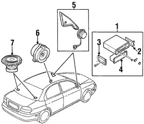 Foto de Altavoz Original para Kia Spectra Kia Sephia Kia Rio Marca KIA N�mero de Parte 0K30B66960
