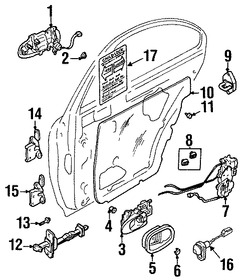 Foto de Interruptor del Marco de la Puerta Original para Kia Spectra Kia Sephia Marca KIA Nmero de Parte 0K2BW66540