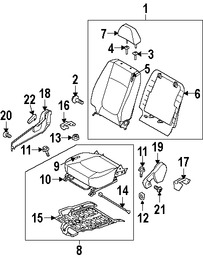 Foto de Manilla de Ajuste de Reclinacion Asiento Trasero Original para Kia Spectra 2007 2008 2009 Kia Spectra5 2007 2008 2009 Marca KIA Nmero de Parte 886012F010VA