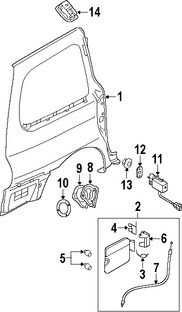 Foto de Actuador del Seguro Puerta de Combustible Original para Kia Sedona 2004 2005 2003 Marca KIA Nmero de Parte 0K55242470A