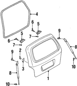 Foto de Puerta Trasera Original para Kia Sedona 2002 2003 2004 2005 Marca KIA N�mero de Parte 0K52Y62020B