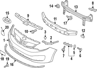 Foto de Soporte de la placa Original para Kia Rio 2015 2016 Marca KIA Nmero de Parte 865191W510