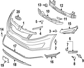 Foto de Riel de soporte de cubierta de parachoques Original para Kia Optima 2012 2013 2011 Marca KIA N�mero de Parte 865142T000