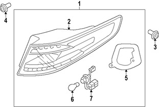 Foto de Zcalo de Luz Trasera Original para Kia Optima 2011 2012 2013 Marca KIA Nmero de Parte 924514U100