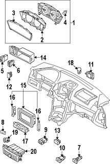 Foto de Cubierta de Panel de Instrumentos Original para Kia Amanti 2007 2008 2009 Marca KIA N�mero de Parte 937853F00529