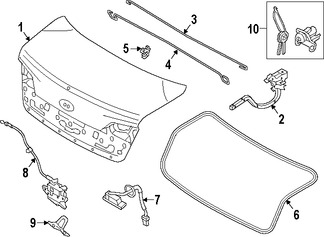 Foto de Tapa del maletero Original para Kia Cadenza 2014 2015 2016 Marca KIA Nmero de Parte 692003R580