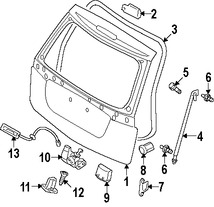 Foto de Puerta Trasera Original para Kia Rondo 2007 2008 2009 2010 Marca KIA Nmero de Parte 737001D050