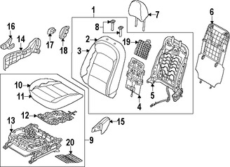 Foto de Cubierta de Asiento Original para Kia Forte Koup 2014 2015 2016 Marca KIA N�mero de Parte 88260A7850K3E