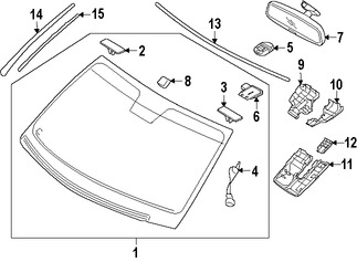 Foto de Espejo retrovisor interior Original para Kia K900 2016 2017 Marca KIA N�mero de Parte 851013T500