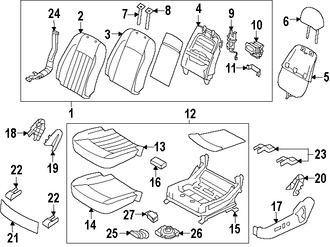 Foto de Cubierta de Riel de Asiento Original para Kia K900 2015 2016 2017 Marca KIA Nmero de Parte 881433T000WK