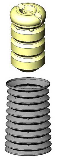 Foto de Bota de Amortiguador Boots para Mercedes-Benz 190D Mercedes-Benz 190E Mercedes-Benz 260E Mercedes-Benz 300D Mercedes-Benz 300E Mercedes-Benz 300TD Mercedes-Benz 300TE Mercedes-Benz 400E Marca KYB Parte #SB119