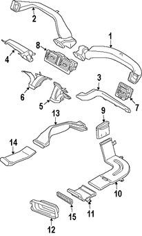Foto de Ducto de Aire del Panel de Instrumentos Original para Land Rover Range Rover Marca LAND ROVER Nmero de Parte JKJ000010