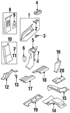 Foto de Clip de Panel de Moldura Pilar B Original para Land Rover Range Rover Marca LAND ROVER N�mero de Parte EYC000100