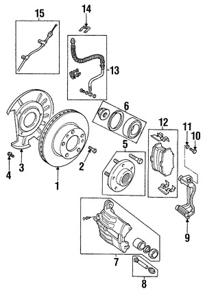 Foto de Gua del Pasador de Caliper Original para Land Rover Freelander 2002 2003 2004 2005 Marca LAND ROVER Nmero de Parte SEE100340