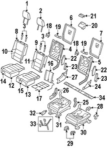 Foto de Cobertor de bisagra de asiento Original para Land Rover  Land Rover LR3 Marca LAND ROVER Nmero de Parte HXT500451PVJ