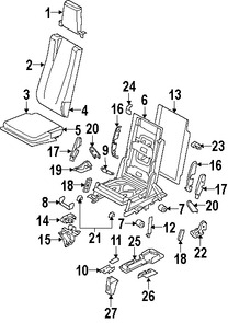 Foto de Cobertor de bisagra de asiento Original para Land Rover  Land Rover LR3 Marca LAND ROVER Nmero de Parte HXT500990PVJ