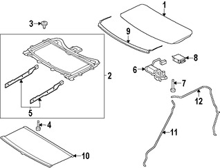 Foto de Cristal del Techo Corredizo Original para Land Rover  Land Rover LR3 Marca LAND ROVER Nmero de Parte LR044767