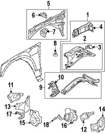 Foto de Guardasalpicaduras del soporte del radiador Original para Land Rover Range Rover Sport Land Rover  Land Rover LR3 Marca LAND ROVER Nmero de Parte SGC500121