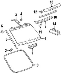 Foto de Soporte de Elevacin del Vidrio Trasero Original para Land Rover Range Rover Sport Marca LAND ROVER Nmero de Parte BHE790030