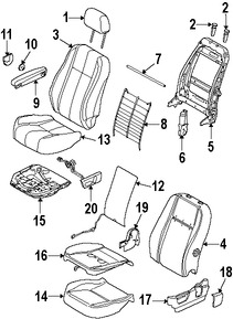 Foto de Almohadilla Calentadora de Asiento Original para Land Rover LR2 Marca LAND ROVER Nmero de Parte JEC500530