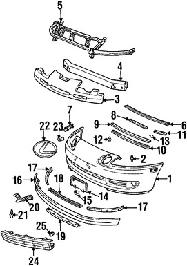 Foto de Soporte de la placa Original para Lexus SC300 Lexus SC400 Toyota Celica Toyota Tercel Marca LEXUS Nmero de Parte 5212120110