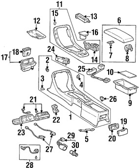 Foto de Consola Central Original para Lexus SC400 1992 1993 1994 Lexus SC300 1992 1993 1994 Marca LEXUS N�mero de Parte 588102404003