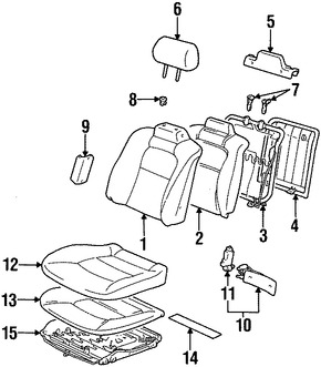 Foto de Cojin de Asiento Original para Lexus SC400 Lexus SC300 Marca LEXUS Nmero de Parte 7151124060