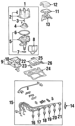 Foto de Tapa del Distribuidor Original para Lexus GS300 Lexus SC300 Toyota Supra Marca LEXUS Nmero de Parte 1910170020