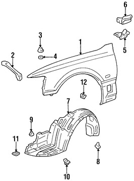Foto de Enganche del protector de Guardafangos  Original para Lexus Marca LEXUS N�mero de Parte 5387950010