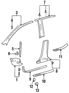 Foto de Clip de Panel de Moldura Pilar A Original para Lexus Toyota Marca LEXUS Nmero de Parte 9046805060