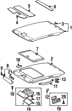 Foto de Parasol / Visera Original para Lexus GS300 1998 1999 2000 Lexus GS400 1998 1999 2000 Marca LEXUS N�mero de Parte 7432030791A0