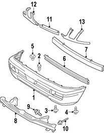 Foto de Absorbedor de impacto de gomaespuma del parachoque Original para Lexus LX470 Toyota Land Cruiser Marca LEXUS Nmero de Parte 5261160020