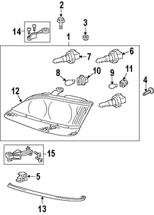 Foto de Portalampara de Luz de Parqueo Original para Lexus RX300 Lexus ES300 Lexus ES330 Toyota Tundra Toyota Sequoia Toyota Sienna Marca LEXUS Nmero de Parte 9915910228
