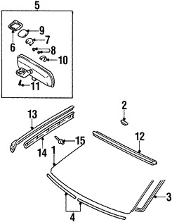 Foto de Espejo retrovisor interior Original para Lexus RX300 1999 2000 2001 2002 2003 Marca LEXUS N�mero de Parte 8781048020B1