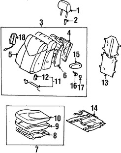 Foto de Almohadilla Calentadora de Asiento Original para Lexus RX300 1999 2000 Marca LEXUS Nmero de Parte 8751048011