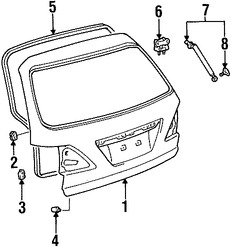 Foto de Soporte Elevacin Puerta Trasera Original para Lexus RX300 1999 2000 2001 2002 2003 Marca LEXUS Nmero de Parte 6895049016